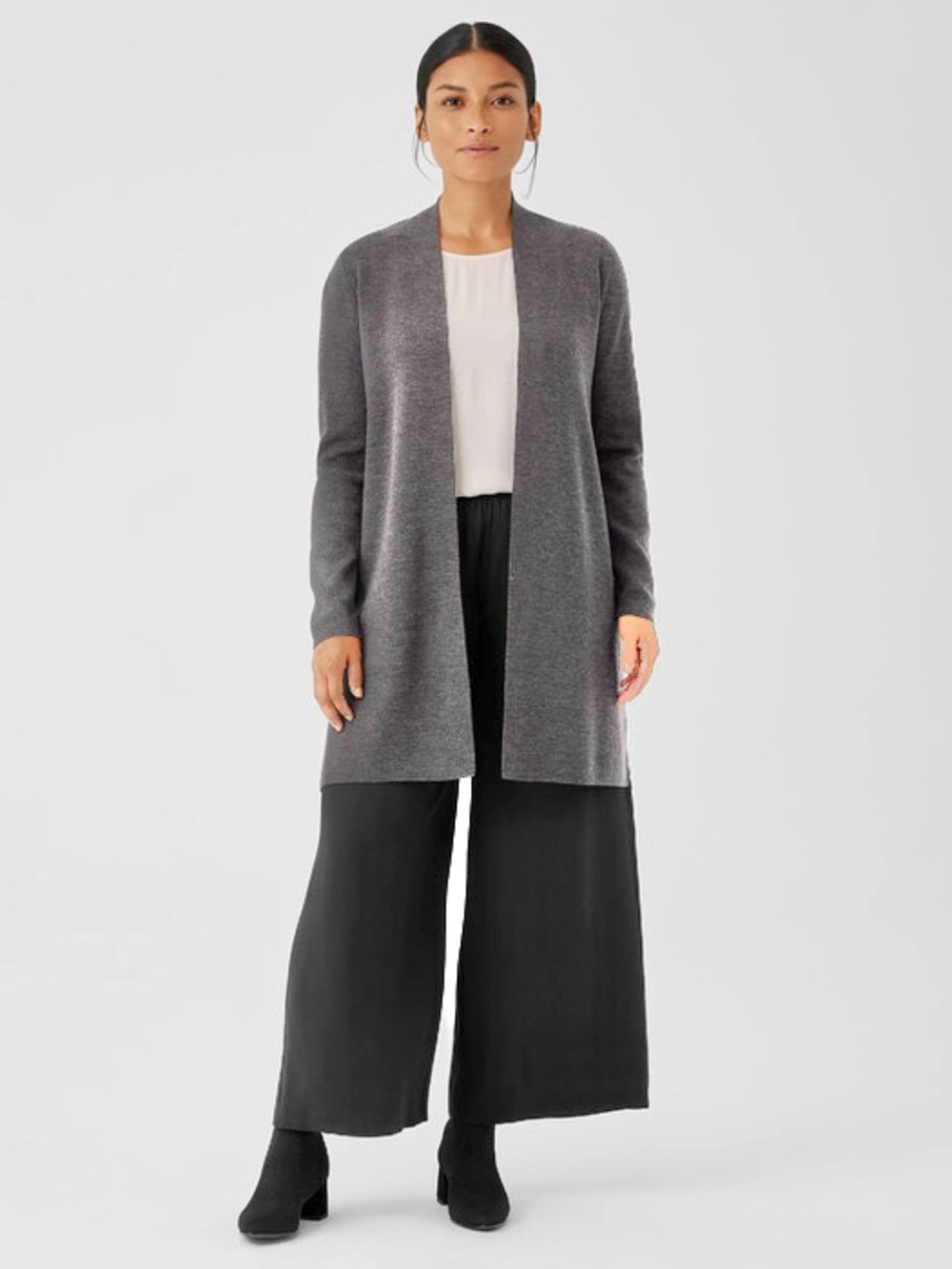 Eileen Fisher 100% Wool Duster Cardigan